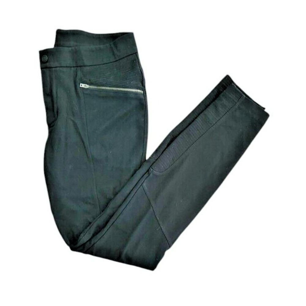Athleta Metro High Waisted Moto Leggings‎ Black Zipper Pockets Slim Fit Pants